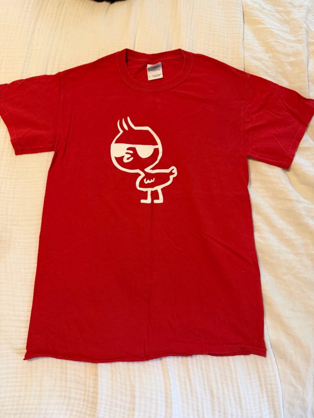 Gildan Red Tee with White Duck Graphic
